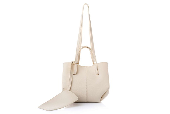 Lucky Bees 1274 Bolso de Hombro Crema, 100% Cuero de Polivinilo, 28x13x22 cm